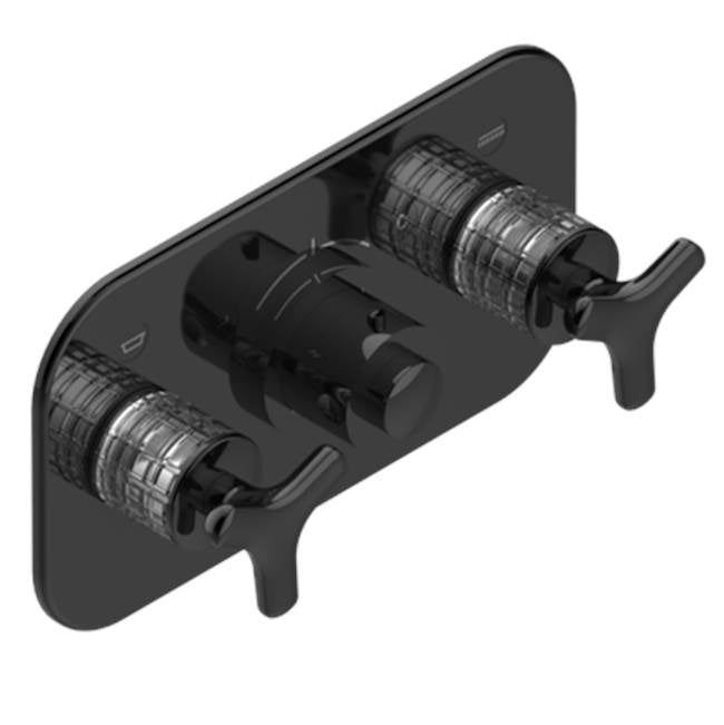 THG - Trim For Thg Thermostat With 2 Valves Ref. 5 401ahm/us Rough Part Supplied With Fixing Box, Item To Be Installed Horizontal - Brown Bronze Color PVD