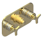 THG - Trim For Thg Thermostat With 2 Valves Ref. 5 401ahm/us Rough Part Supplied With Fixing Box, Item To Be Installed Horizontal - Gold Color PVD