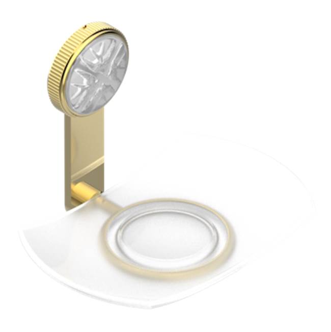 THG - Glass Soap Dish, Wall Mounted - Gold Color PVD