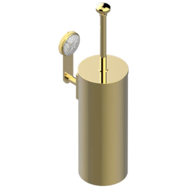 THG - Metal Toilet Brush Holder With Brush With Cover Wall Mounted - Gold Color PVD