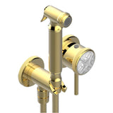 THG - Trim Only For WC Douche Includes Trigger Spray, Wall Mounted Single Lever Mixer, Reinforced Hose, Wall Outlet With Integrated Elbow And Safety Stopper - Gold Polished