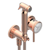 THG - Trim Only For WC Douche Includes Trigger Spray, Wall Mounted Single Lever Mixer, Reinforced Hose, Wall Outlet With Integrated Elbow And Safety Stopper - Blush PVD