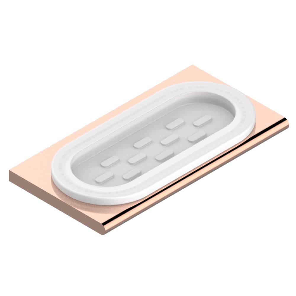 THG - Glass soap dish, wall mounted - Blush PVD