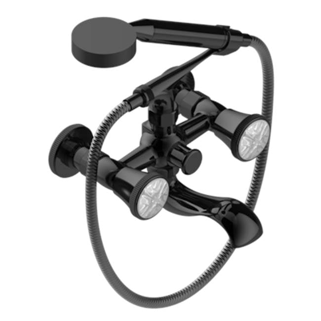THG - Exposed Tub Filler With Cradle Handshower, Wall Mounted - Brown Bronze Color PVD