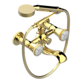 THG - Exposed Tub Filler With Cradle Handshower, Wall Mounted - Gold Color PVD