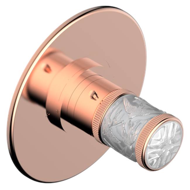 THG - Trim For Thg Thermostatic Valve, Rough Part Supplied With Fixing Box Ref. 5 200ae/us - Round Plate Model - Blush PVD