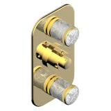 THG - Trim For Thg Thermostat 2 Volume Controls, Rough Part Supplied With Fixing Box Ref. 5 400ae/us - Gold Polished