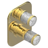 THG - Trim For Thg Thermostat With 2-way Diverter, Rough Part Supplied With Fixing Box Ref. 5 500ae/us - Gold Polished