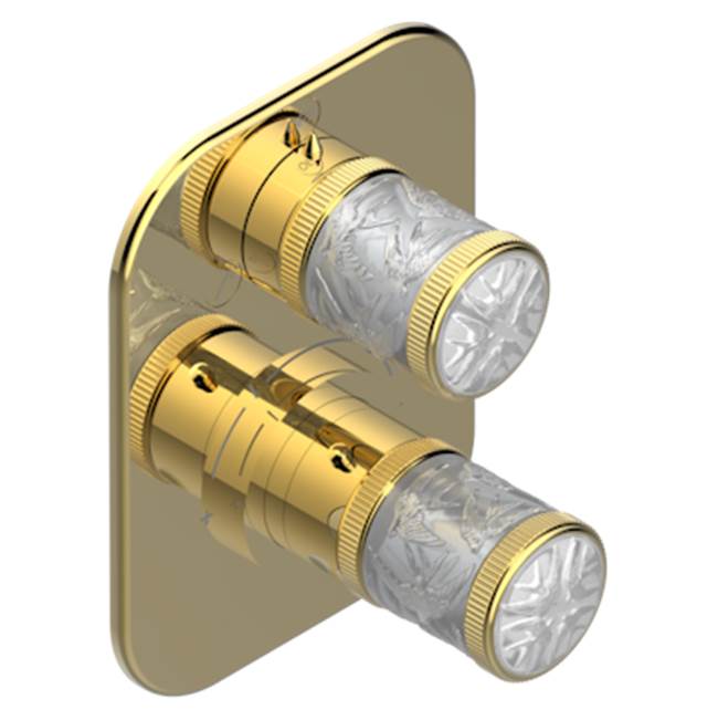 THG - Trim For Thg Thermostat With 2-way Diverter, Rough Part Supplied With Fixing Box Ref. 5 500ae/us - Gold Color PVD