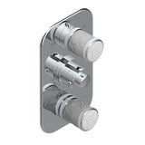 THG - Trim For Thg Thermostat 3 Functions, With One Off Function And 2 Outlets And One Single Off Function - Rough Part Supplied With Fixing Box - Umber PVD