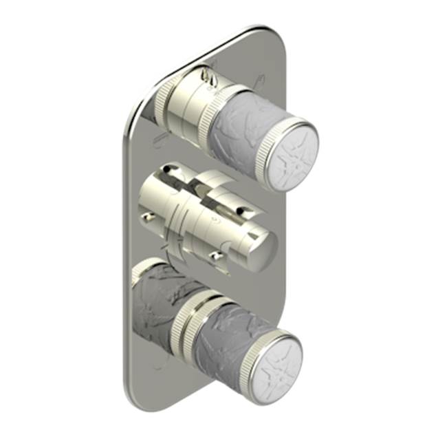 THG - Trim For Thg Thermostat 3 Functions, With One Off Function And 2 Outlets And One Single Off Function - Rough Part Supplied With Fixing Box - Nickel Polished