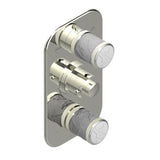 THG - Trim For Thg Thermostat 3 Functions, With One Off Function And 2 Outlets And One Single Off Function - Rough Part Supplied With Fixing Box - Nickel Polished