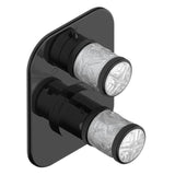 THG - Trim For Thg Thermostat With Stop Valve And 3-way Diverter, Rough Part Supplied With Fixing Box Ref.5 600ae/us - Brown Bronze Color PVD