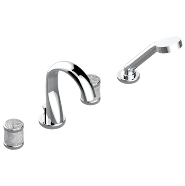 THG - Roman Tub Set With Diverter Spout And Handshower, 3/4'' Valves - Matt Umber PVD