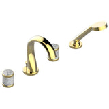 THG - Roman Tub Set With Diverter Spout And Handshower, 3/4'' Valves - Gold Color PVD