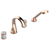 THG - Roman Tub Set With Diverter Spout And Handshower, 3/4'' Valves - Blush PVD