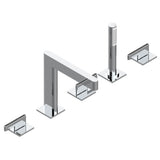 THG - Roman tub set with 2 x 3/4'' valves and rim mounted ceramic mixer with progressive cartridge and handshower - Umber PVD