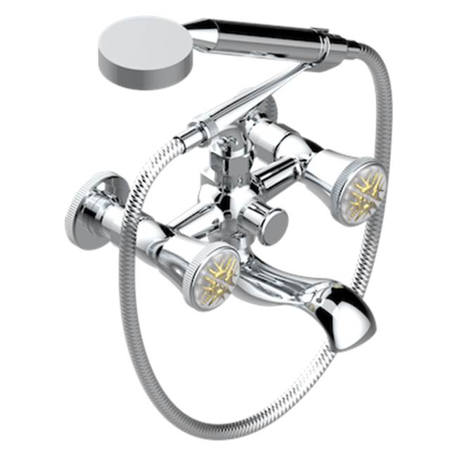 THG - Exposed Tub Filler With Cradle Handshower, Wall Mounted - Matt Umber PVD
