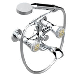 THG - Exposed Tub Filler With Cradle Handshower, Wall Mounted - Matt Umber PVD