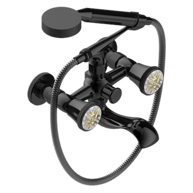 THG - Exposed Tub Filler With Cradle Handshower, Wall Mounted - Brown Bronze Color PVD