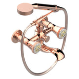 THG - Exposed Tub Filler With Cradle Handshower, Wall Mounted - Blush PVD