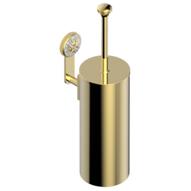 THG - Metal Toilet Brush Holder With Brush With Cover Wall Mounted - Gold Color PVD
