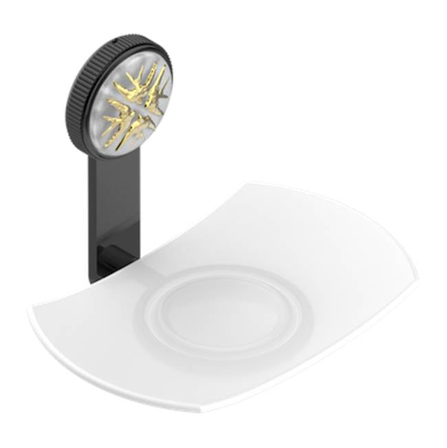 THG - Glass Soap Dish, Wall Mounted - Brown Bronze Color PVD
