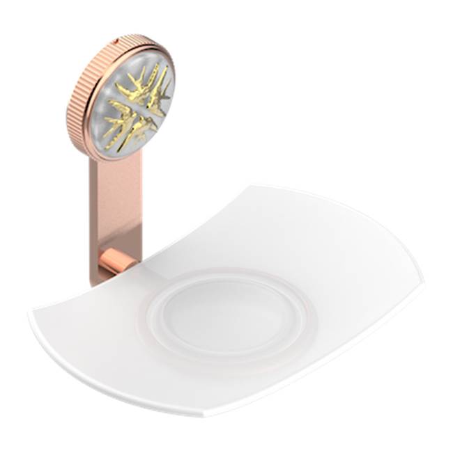 THG - Glass Soap Dish, Wall Mounted - Blush PVD