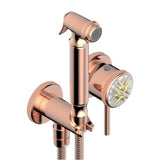 THG - Trim Only For WC Douche Includes Trigger Spray, Wall Mounted Single Lever Mixer, Reinforced Hose, Wall Outlet With Integrated Elbow And Safety Stopper - Blush PVD