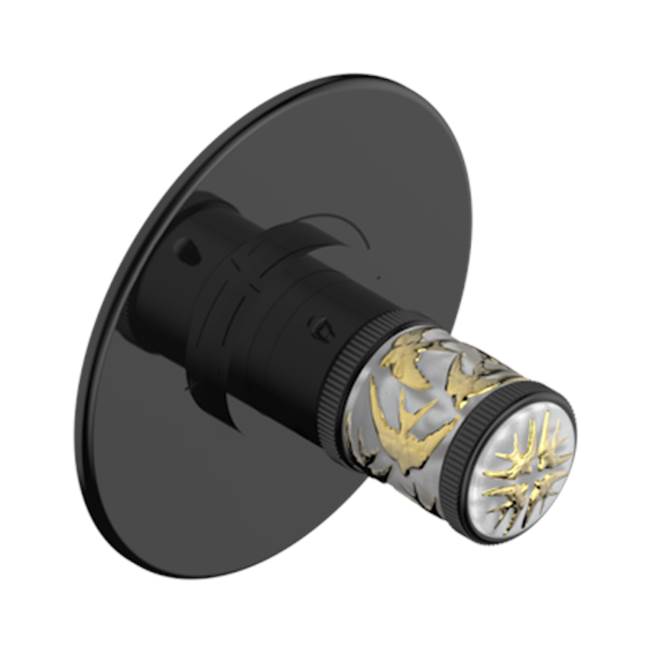 THG - Trim For Thg Thermostatic Valve, Rough Part Supplied With Fixing Box Ref. 5 200ae/us - Round Plate Model - Brown Bronze Color PVD