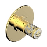 THG - Trim For Thg Thermostatic Valve, Rough Part Supplied With Fixing Box Ref. 5 200ae/us - Round Plate Model - Gold Color PVD