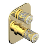 THG - Trim For Thg Thermostat 1 Volume Control, Rough Part Supplied With Fixing Box Ref.5 300ae/us - Gold Color PVD
