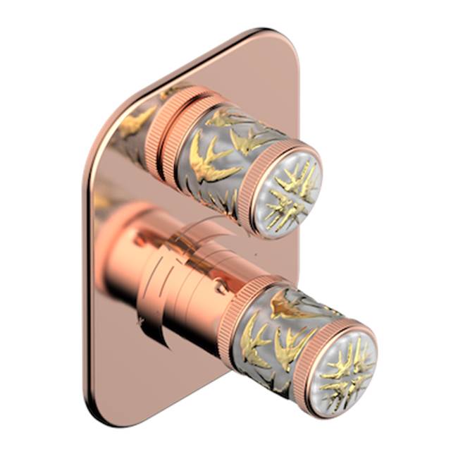 THG - Trim For Thg Thermostat 1 Volume Control, Rough Part Supplied With Fixing Box Ref.5 300ae/us - Blush PVD