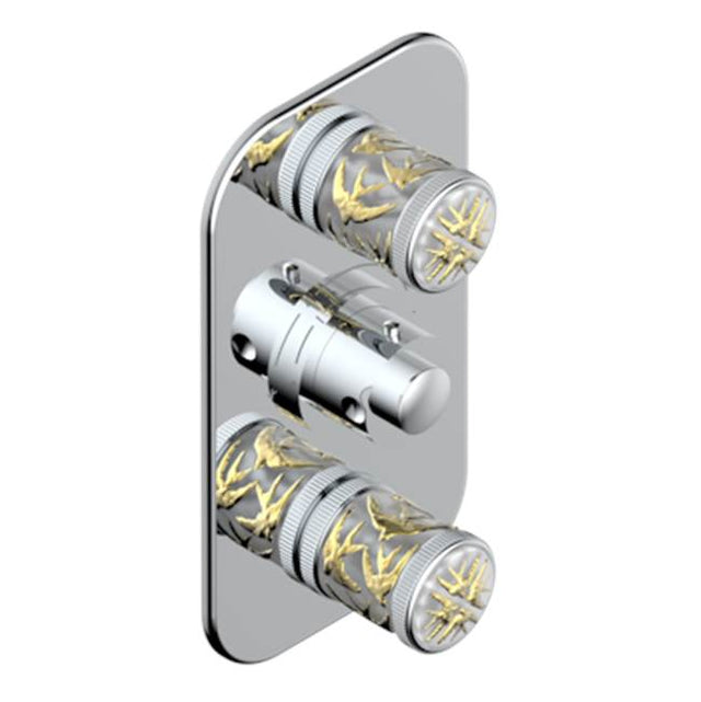 THG - Trim For Thg Thermostat 2 Volume Controls, Rough Part Supplied With Fixing Box Ref. 5 400ae/us - Matt Umber PVD