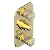 THG - Trim For Thg Thermostat 2 Volume Controls, Rough Part Supplied With Fixing Box Ref. 5 400ae/us - Gold Color PVD