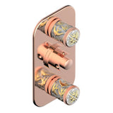 THG - Trim For Thg Thermostat 2 Volume Controls, Rough Part Supplied With Fixing Box Ref. 5 400ae/us - Blush PVD