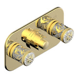 THG - Trim For Thg Thermostat With 2 Valves Ref. 5 401ahm/us Rough Part Supplied With Fixing Box, Item To Be Installed Horizontal - Gold Polished
