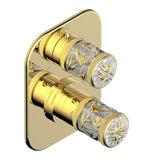 THG - Trim For Thg Thermostat With 2-way Diverter, Rough Part Supplied With Fixing Box Ref. 5 500ae/us - Gold Polished