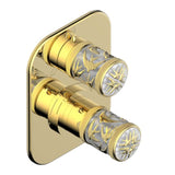 THG - Trim For Thg Thermostat With 2-way Diverter, Rough Part Supplied With Fixing Box Ref. 5 500ae/us - Gold Color PVD