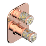 THG - Trim For Thg Thermostat With 2-way Diverter, Rough Part Supplied With Fixing Box Ref. 5 500ae/us - Blush PVD
