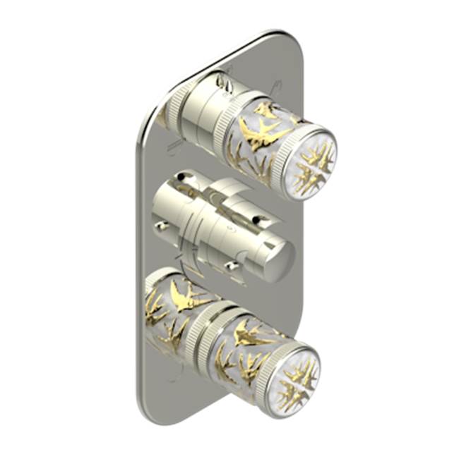 THG - Trim For Thg Thermostat 3 Functions, With One Off Function And 2 Outlets And One Single Off Function - Rough Part Supplied With Fixing Box - Nickel Polished