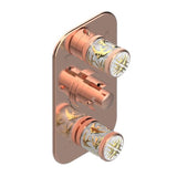 THG - Trim For Thg Thermostat 3 Functions, With One Off Function And 2 Outlets And One Single Off Function - Rough Part Supplied With Fixing Box - Blush PVD