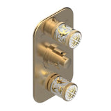 THG - Trim For Thg Thermostat 3 Functions, With One Off Function And 2 Outlets And One Single Off Function - Rough Part Supplied With Fixing Box - Matt Umber PVD