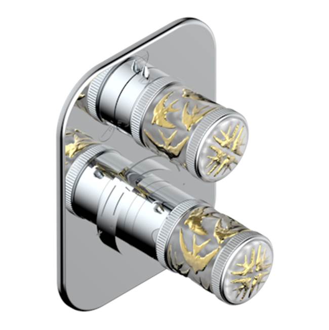 THG - Trim For Thg Thermostat With Stop Valve And 3-way Diverter, Rough Part Supplied With Fixing Box Ref.5 600ae/us - Matt Umber PVD