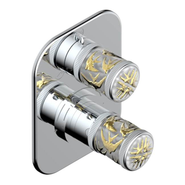 THG - Trim For Thg Thermostat With Stop Valve And 3-way Diverter, Rough Part Supplied With Fixing Box Ref.5 600ae/us - Matt Umber PVD