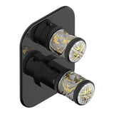 THG - Trim For Thg Thermostat With Stop Valve And 3-way Diverter, Rough Part Supplied With Fixing Box Ref.5 600ae/us - Brown Bronze Color PVD