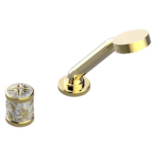 THG - Deck Mounted Mixer With Handshower, Progressive Cartridge - Gold Color PVD