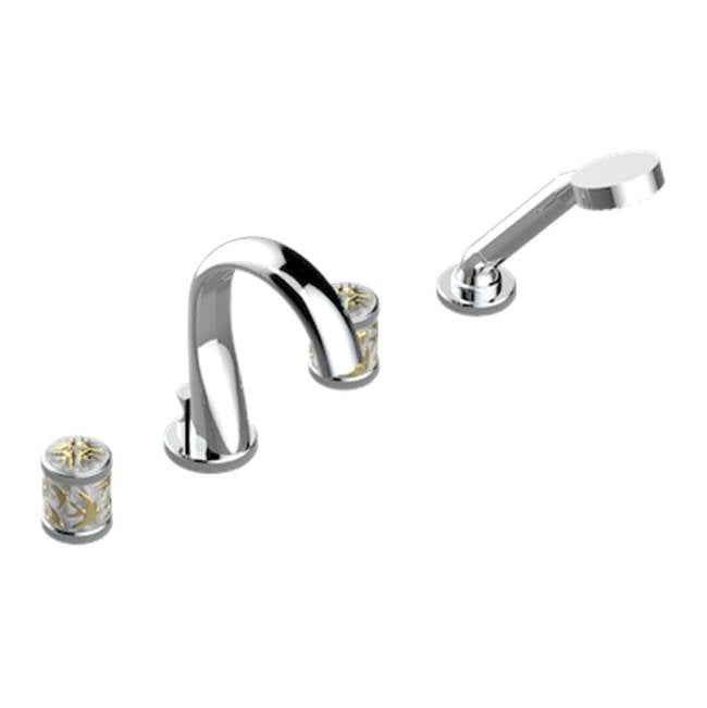 THG - Roman Tub Set With Diverter Spout And Handshower, 3/4'' Valves - Matt Umber PVD