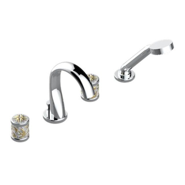 THG - Roman Tub Set With Diverter Spout And Handshower, 3/4'' Valves - Matt Umber PVD