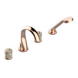THG - Roman Tub Set With Diverter Spout And Handshower, 3/4'' Valves - Blush PVD